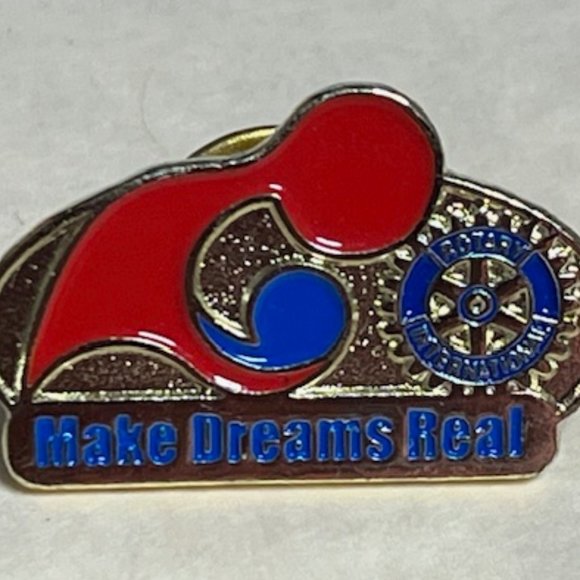 Rotary International Lapel Hat Badge Pin Club Member Make Dreams Real Group 1" - Picture 3 of 7
